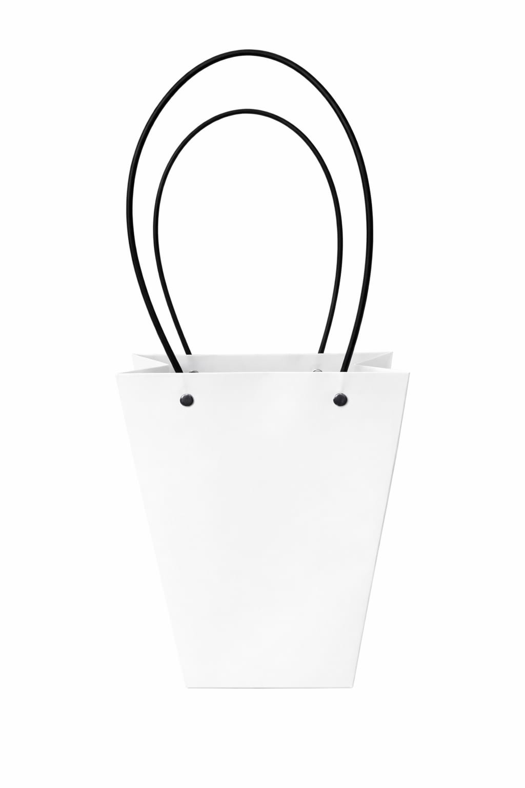 Cartera Trapecio Blanca con asas