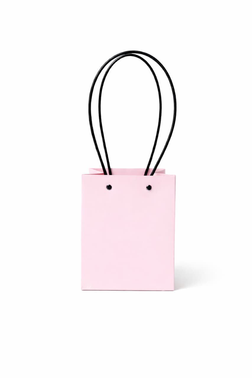 Cartera Cuadrada Rosada con asas